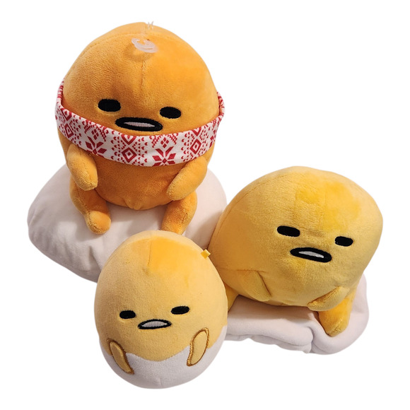 Lot of‎ 3 Gudetama The Lazy Egg Plush Sanrio Squishmallow - Picture 3 of 4